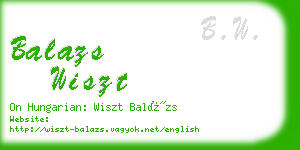 balazs wiszt business card